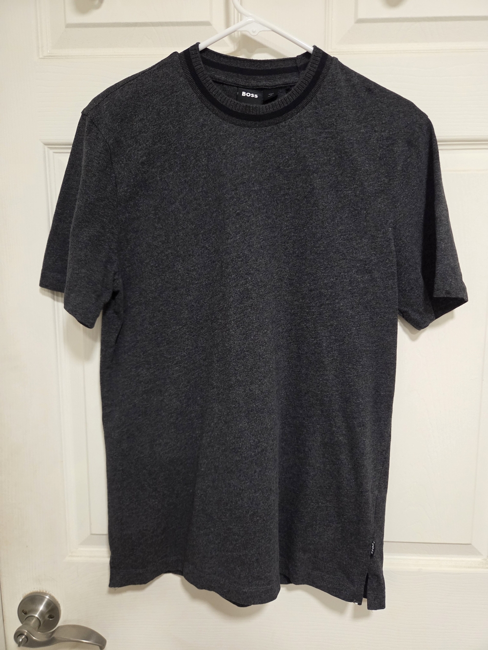 BOSS Charcoal Gray Short Sleeve Crew Neck Tee